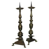 Pair 17th century Italian candlesticks
