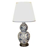 19th Century Chinese Blue and White Decorated Lamp
