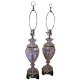 Pair of Glass Urn Lamps Pair of Glass Urn Lamps