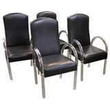 4 Lucite Arm Chairs