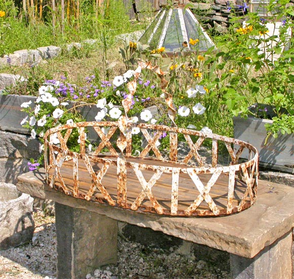 19th Century French  Large Iron Basket