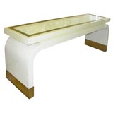 TEN FOOT GLASS TOP DINING TABLE