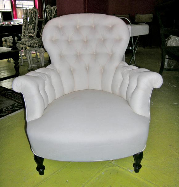 Pair of shaped boudoir chairs.