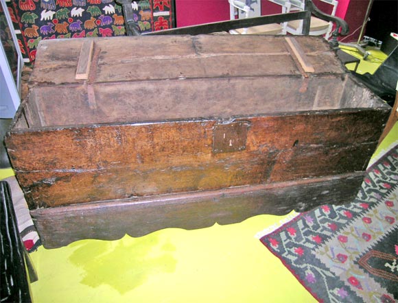 18th Century and Earlier 17th Century French  Wooden Storage Trunk For Sale