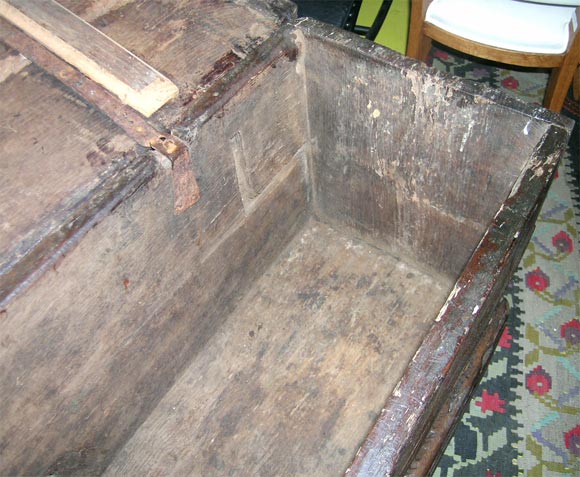 17th Century French  Wooden Storage Trunk For Sale 1