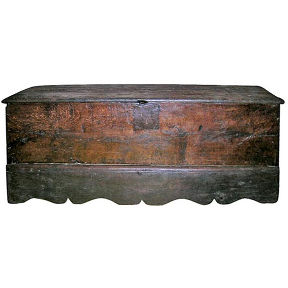 17th Century French  Wooden Storage Trunk For Sale