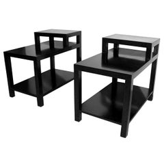 A Pair of T.H. Robsjohn-Gibbings Rectangular Lamp Tables.