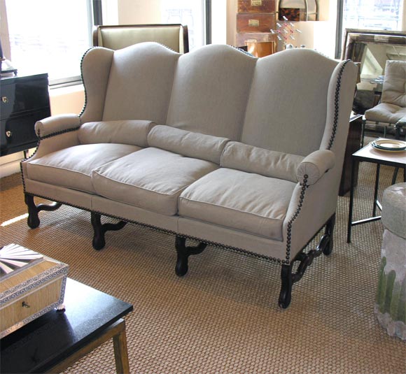 Upholstered Walnut Settee