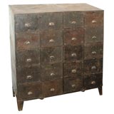 Massive polished metal industrial cabinet