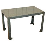 Vintage Teal Side Table with Faux Finish