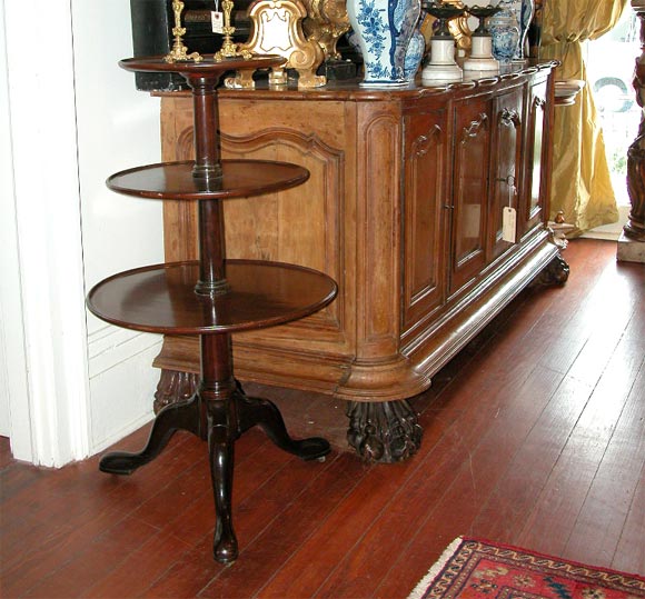 18th Century and Earlier English 3 Tiered Dumbwaiter