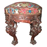 French  carved tabouret