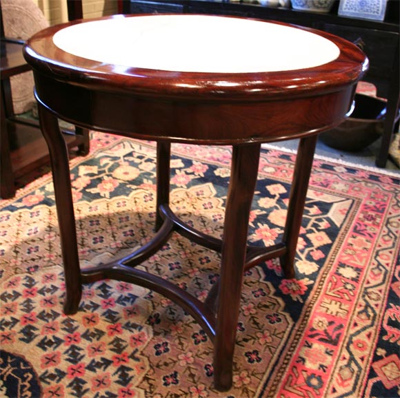 Round Center Table with Marble Top