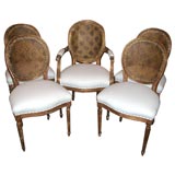 Antique Set of eight Louis XVI style dining chairs