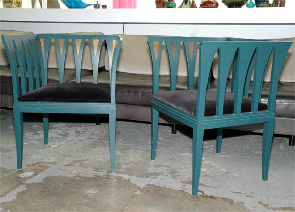 Pair of "Blue Chairs" by Eliel Saarinen