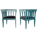Antique Pair of "Blue Chairs" by Eliel Saarinen