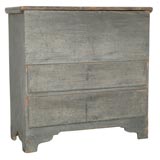 18THC ORIGINAL BLUE/GREY  PAINTED TWO DRAWER NEW ENGLAND  CHEST