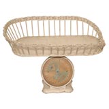 Antique ORIGINAL WHITE BABY SCALE WITH BASKET