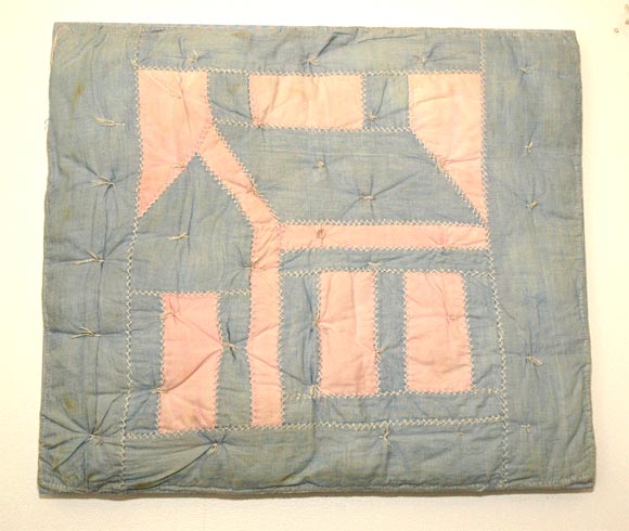 Original Rare School House  Doll Quilt From Pa.