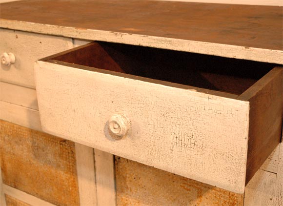 19THC ORIGINAL WHITE PAINTED PIE SAFE FROM PENNSYLVANIA 1