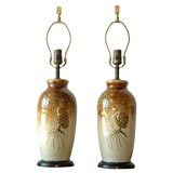 Vintage Pair of  Limoges Porcelian Lamps