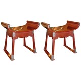 Pair of Ox Blood Chinese Stools