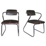 Pair of Chrome Z-form Armchairs by Helene Curtis Industries