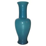 Overscaled French Turquoise Opaline Vase