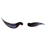 Pair of Abstract Glass Bird Sculptures by Salviati