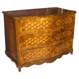 Continental Parquetry Serpentine 3 Drawer Commode