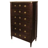 Louis XVI Marble Top Acajou Semanier, By Bruns