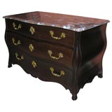 Antique Louis XV Marble Top Serpentine Bordeaux Commode