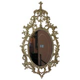 George III Carved Giltwood Oval Mirror