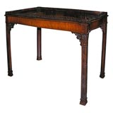 Chippendale Serpentine Fret Carved Gallery Silver Table