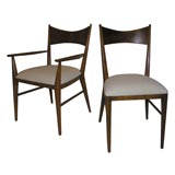 Set of Six  Walnut dining chairs by Paul Mc Cobb