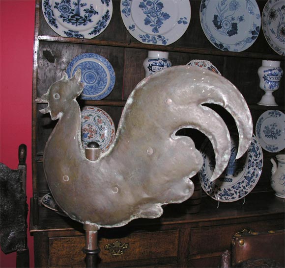 Late 18th c. Full Bodied English Rooster Weathervane