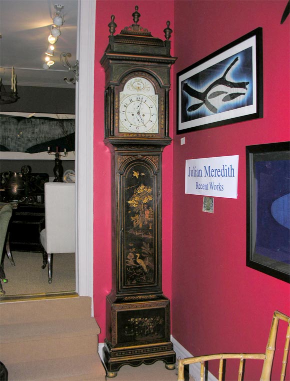 English Georgian Chinoiserie Decorated Tall Case Clock