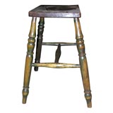 English Windsor High Stool / Side Table