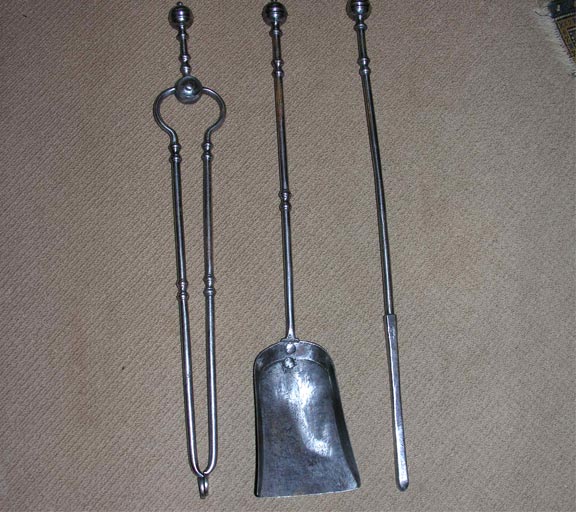 Set of Three Georgian Steel Fire Tools