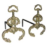 Pair Lion Andirons