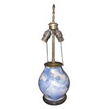 Chinese Blue Lamp with Salt Glaze