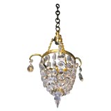 Antique English Crystal Brass fixture
