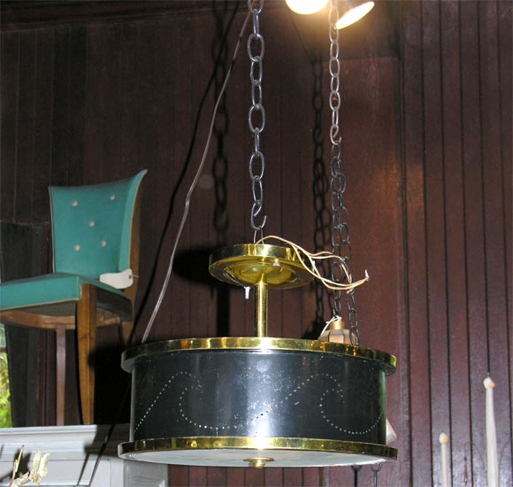 Dorothy Draper style Drum Ceiling Light