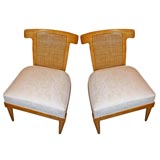 Pair of Cane Slipper Chairs
