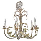 Tole Chandelier with Bamboo Style Arms