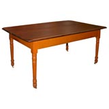 19THC ORIGINAL PAINTED  PUMPKIN FARM TABLE