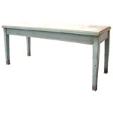 Antique 19THC HARVEST/WORK TABLE-ORIGINAL BLUE