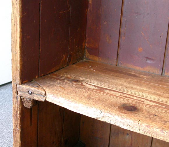 18th Century and Earlier 18THC  ORIGINAL RED PAINTED HIGH-BACK SETTLE