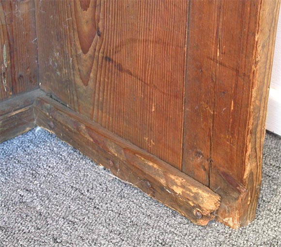 Wood 18THC  ORIGINAL RED PAINTED HIGH-BACK SETTLE