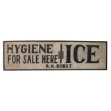 Antique 19THC ORIGINAL PAINTED ICE TRADE SIGN
